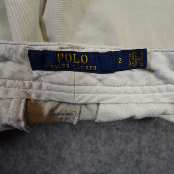Polo Ralph Lauren Shorts Womens 2 Khaki Chino 4" Tan Preppy Pony Chino Golf - Picture 6 of 8